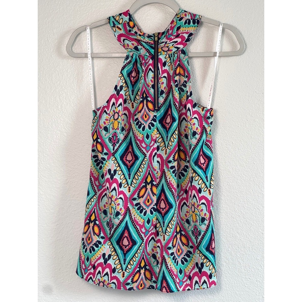 Lilly‎ Pulitzer Halter Top XS Multicolor Geometric Easter Paisley Spring Art - Picture 5 of 8